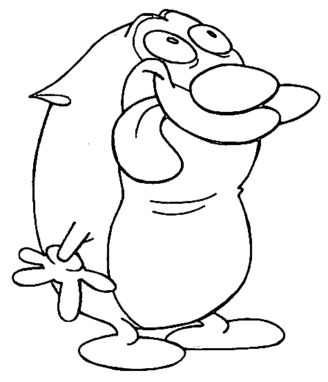 Stimpy From Ren And Stimpy Coloring Pages