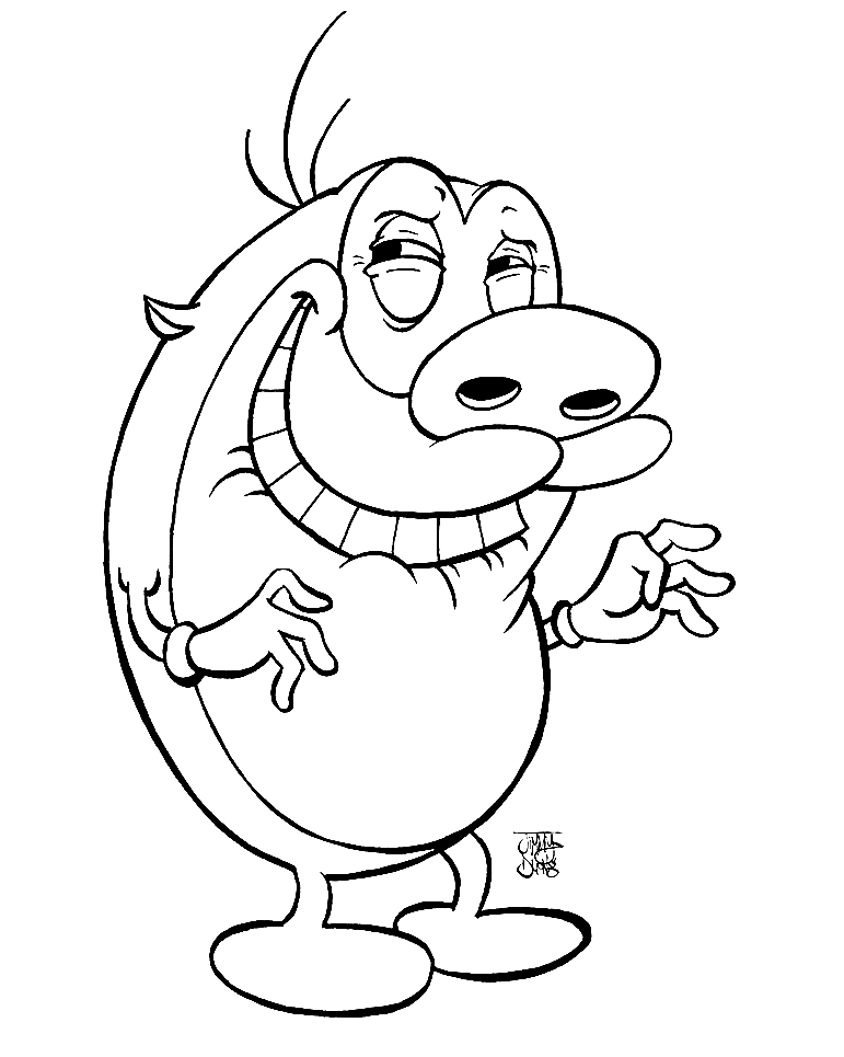 Stimpy is Funny Coloring Page