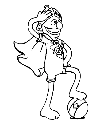 Super Grover with Ball Coloring Page
