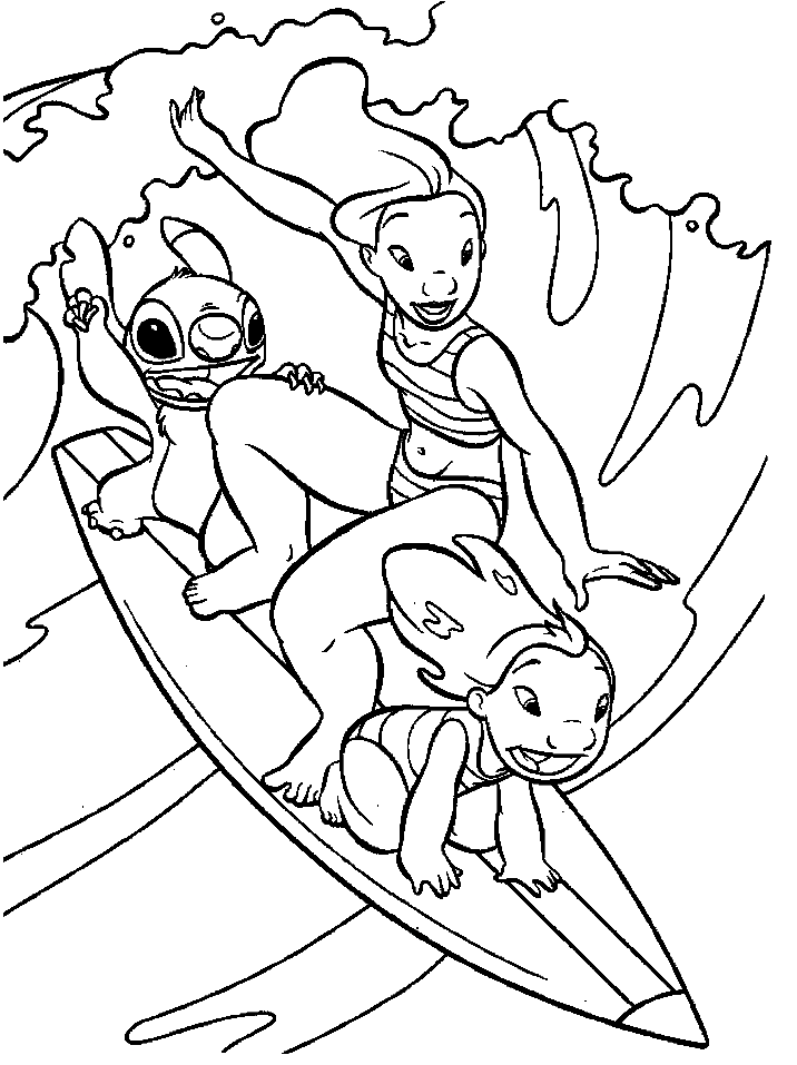 Surfing Water Sports Coloring Page