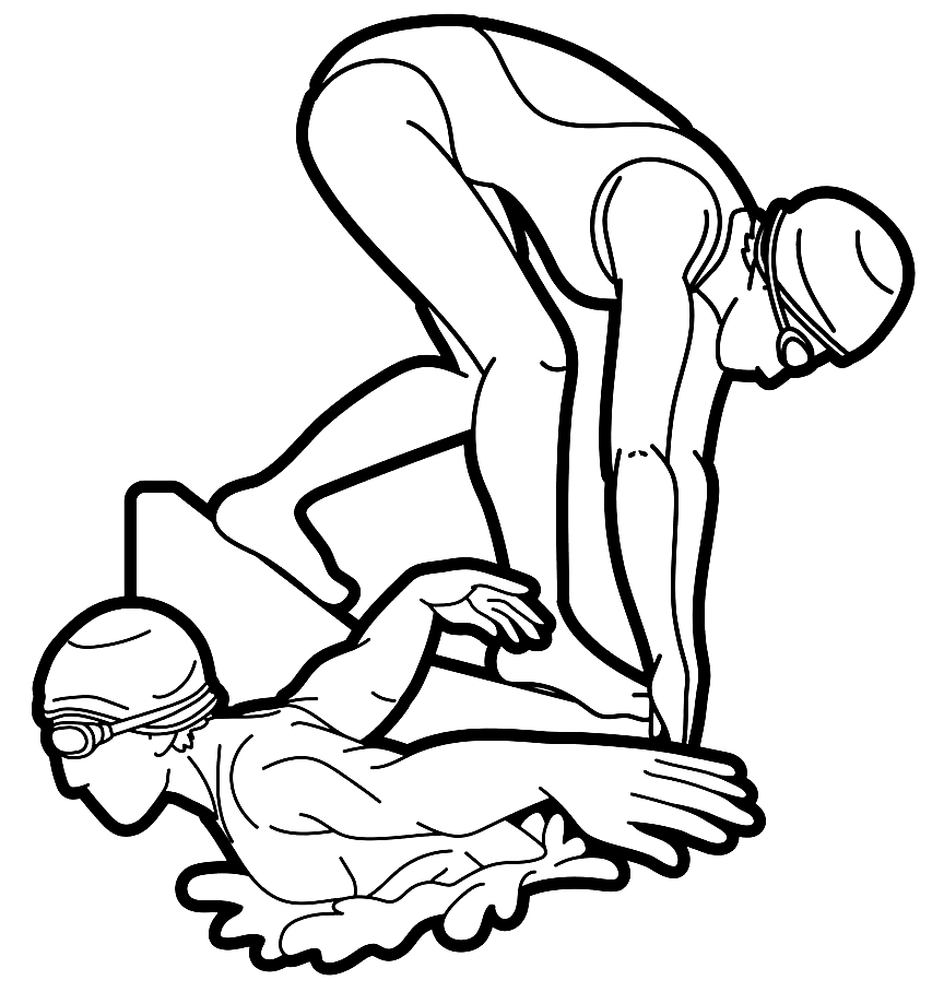 Swimmer Coloring Pages