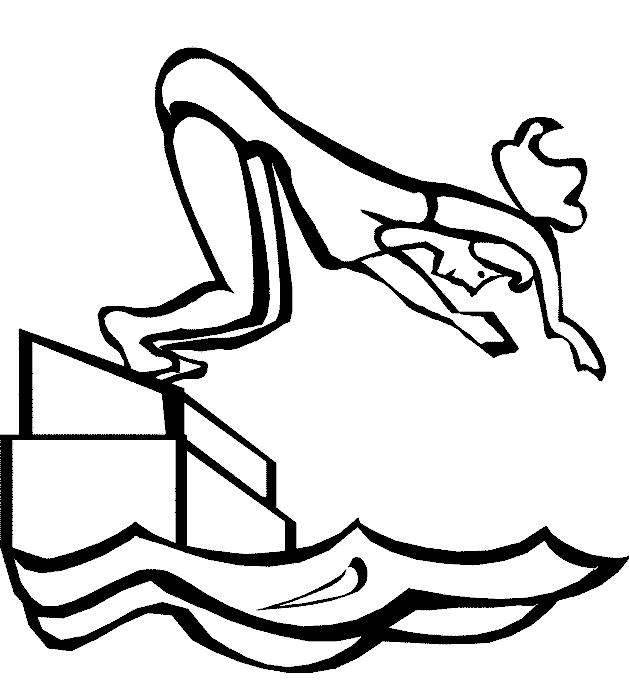 Swimming Girl Coloring Page