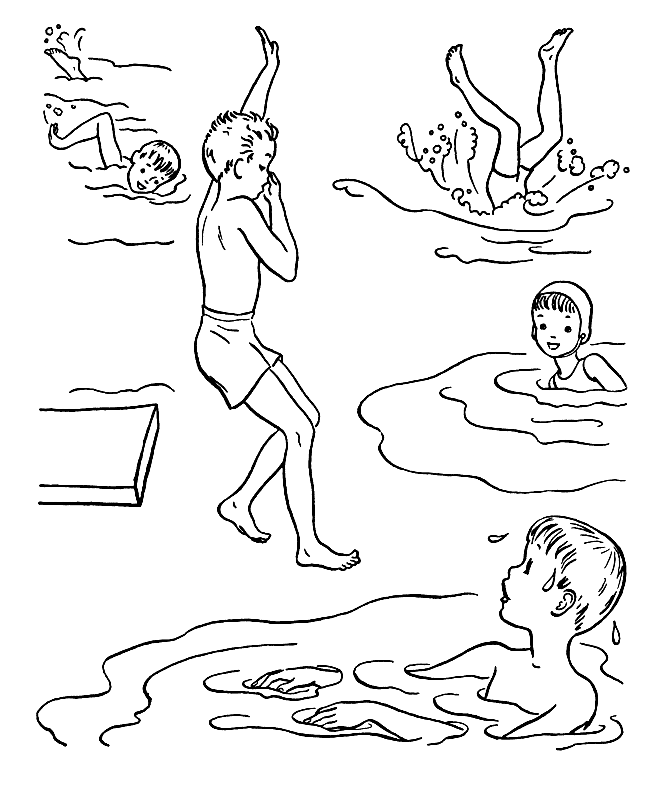 Swimming Water Sports Coloring Pages
