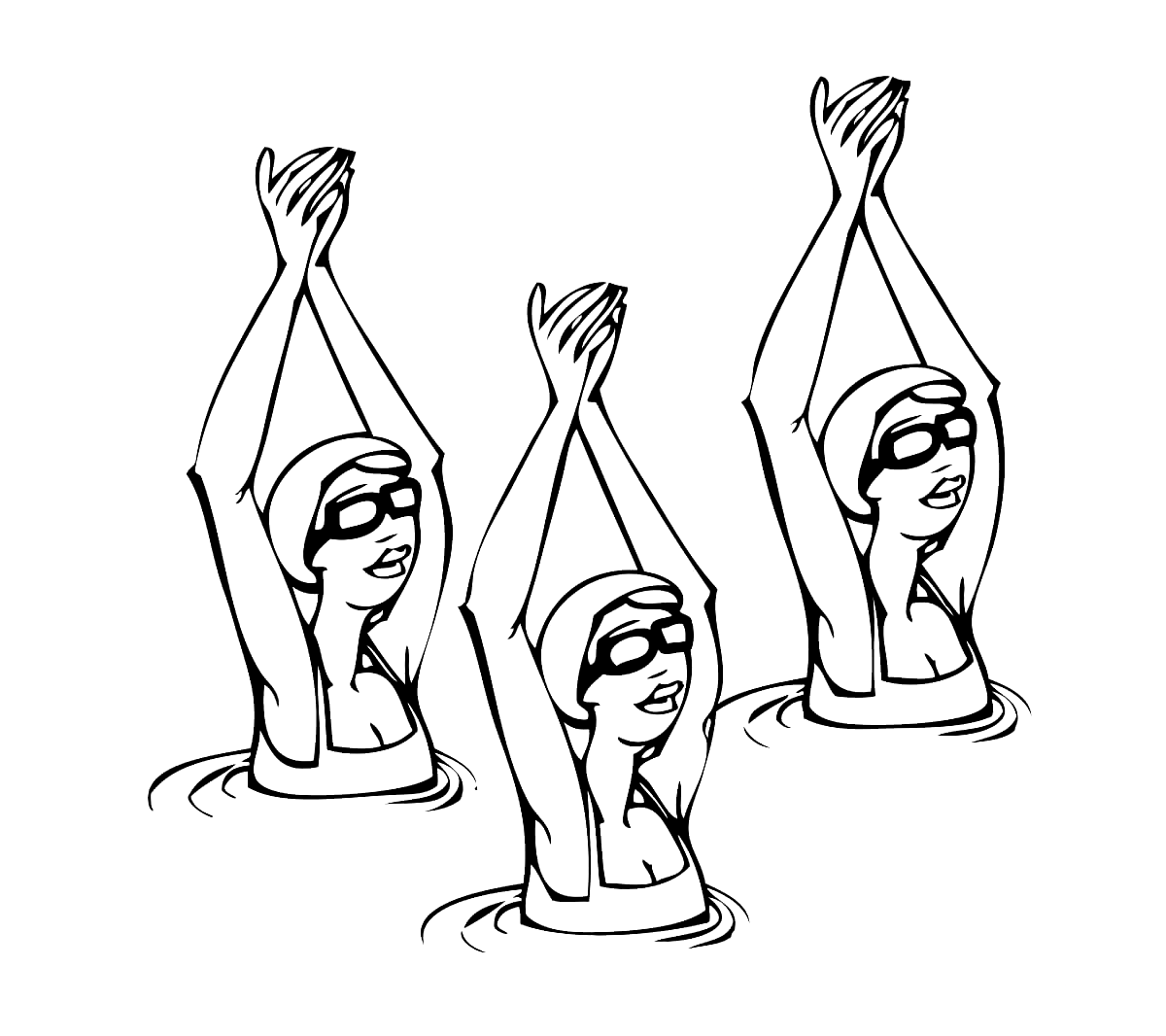 Synchronized Swimming Coloring Page