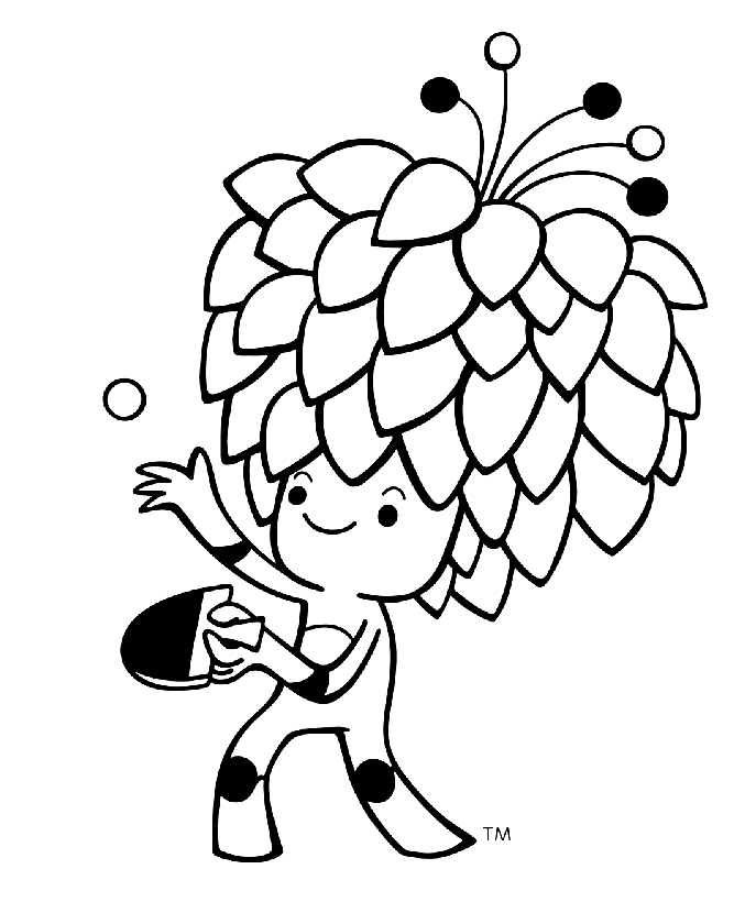 Table Tennis Cartoon Coloring Page