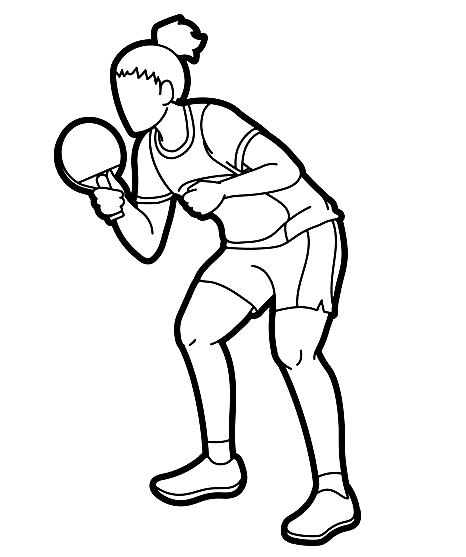 Table Tennis Player Coloring Pages