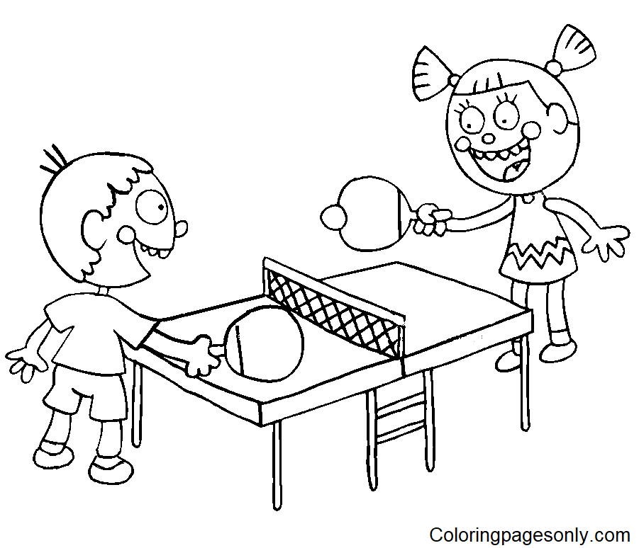 Table Tennis Coloring Page