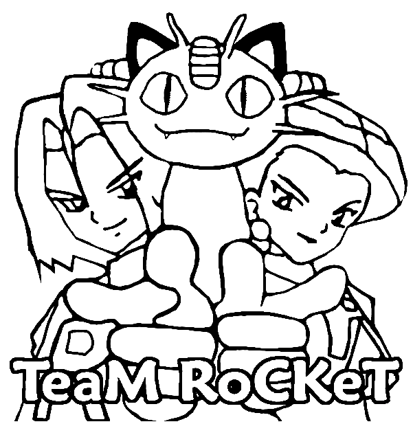 Kleurplaat Team Rocket Bladen