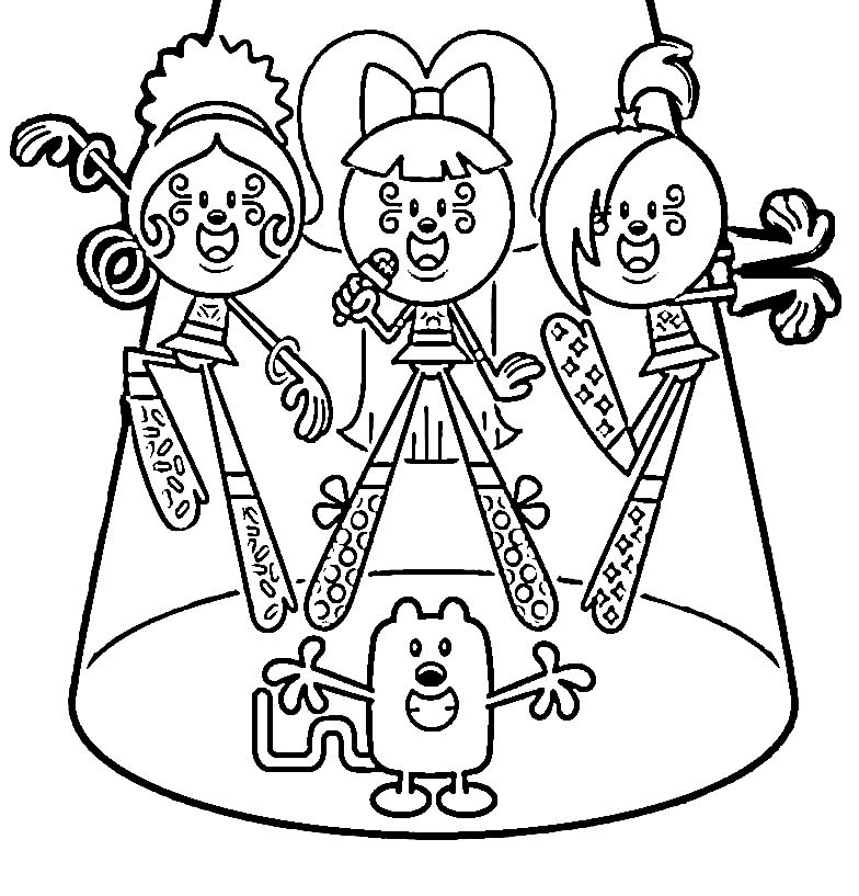The Wubb Girlz and Wubbzy Coloring Page