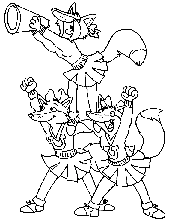 Pom-pom girl à trois renards de Cheerleading