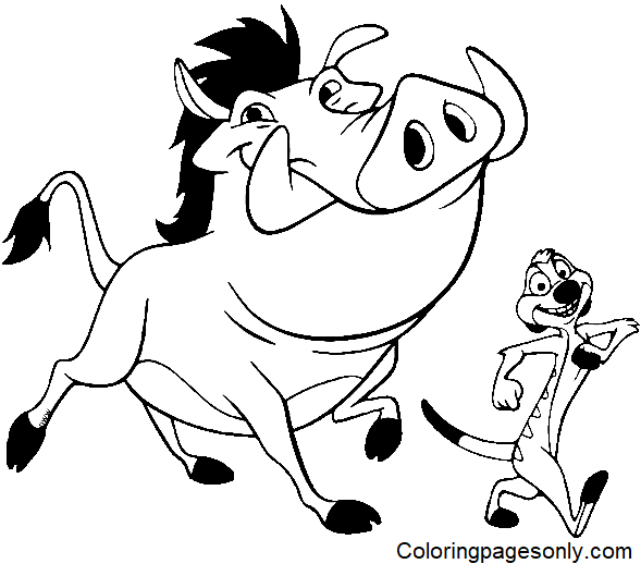 Timon and Pumbaa in Disney from Timon and Pumbaa