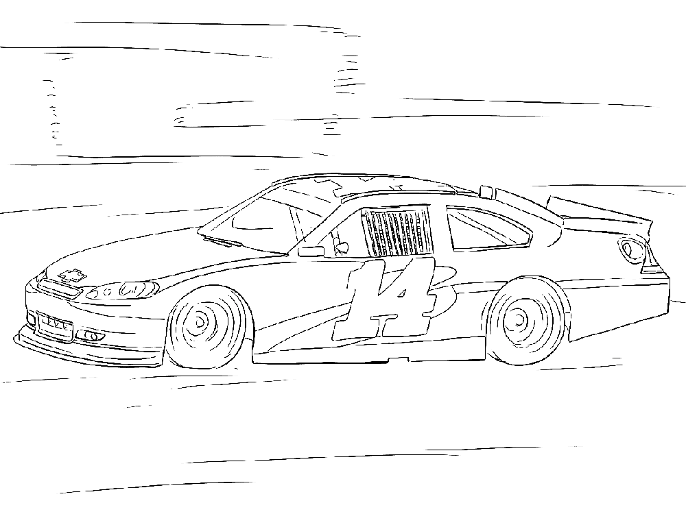 Раскраска Автомобиль NASCAR Тони Стюарта