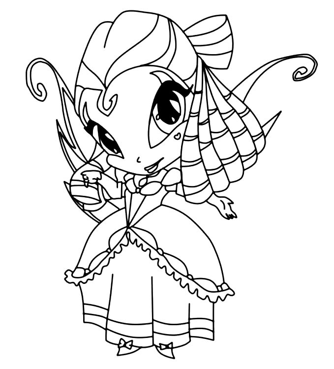 Tune in Pop Pixie Coloring Page