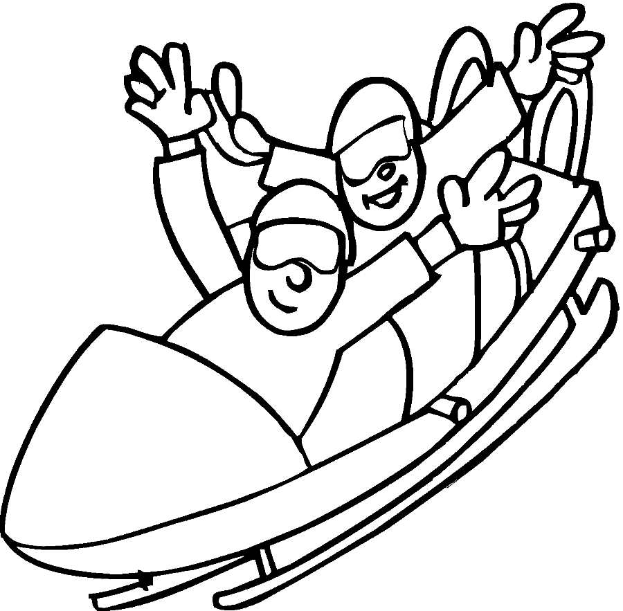 Two Man Bobsled Coloring Page