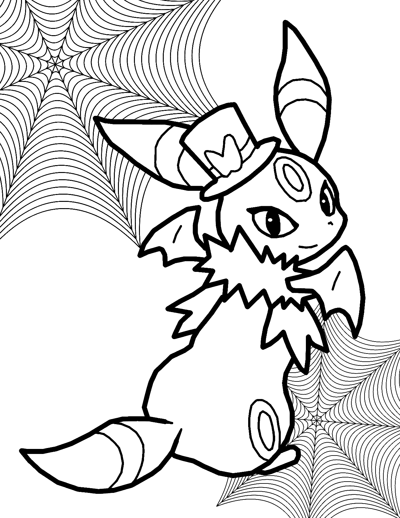 Umbreon Pokemon Halloween Coloring Pages