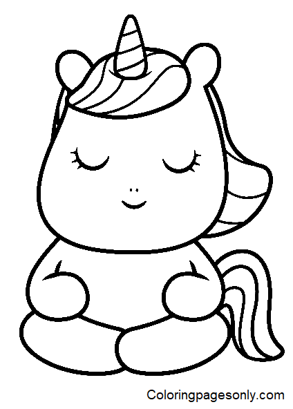 Unicorn Doing Yoga Coloring Pages