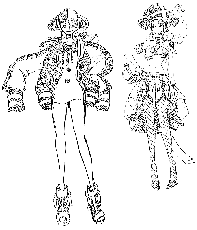 Uta and Nami Coloring Pages