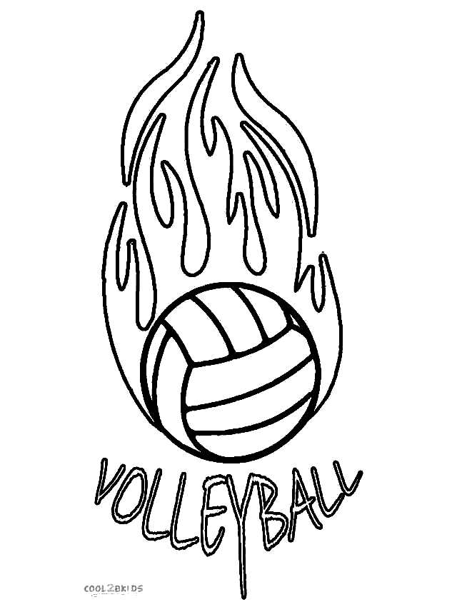 Ballon de volley-ball en feu du volley-ball