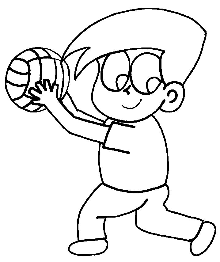 Volleyball Kids Coloring Page