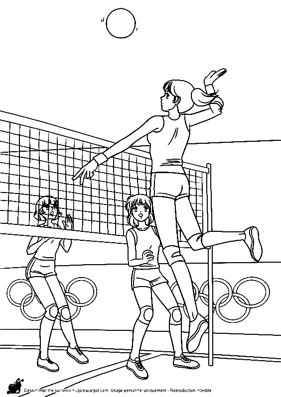 Voleibol Página Para Colorear Olímpica