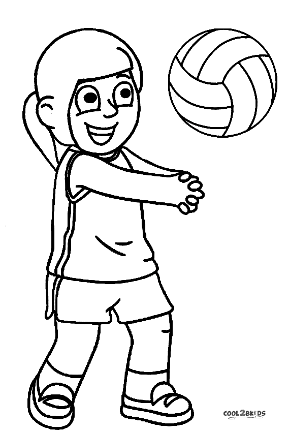 Volleyball for Kids Coloring Page