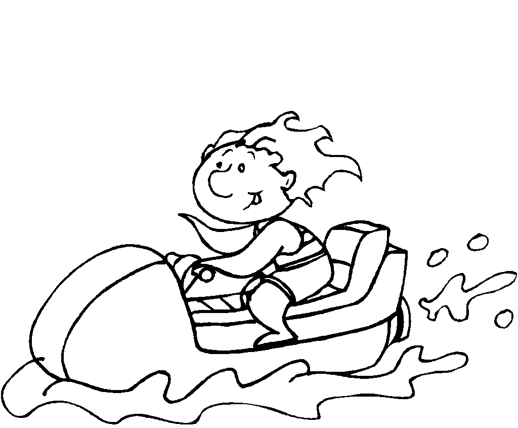 Water Sports Jet Ski Coloring Page