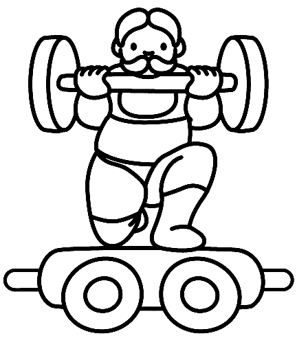 Weights Lifting Coloring Page