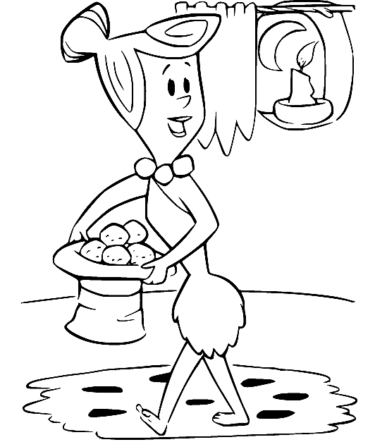 Wilma Holds Stones Coloring Page