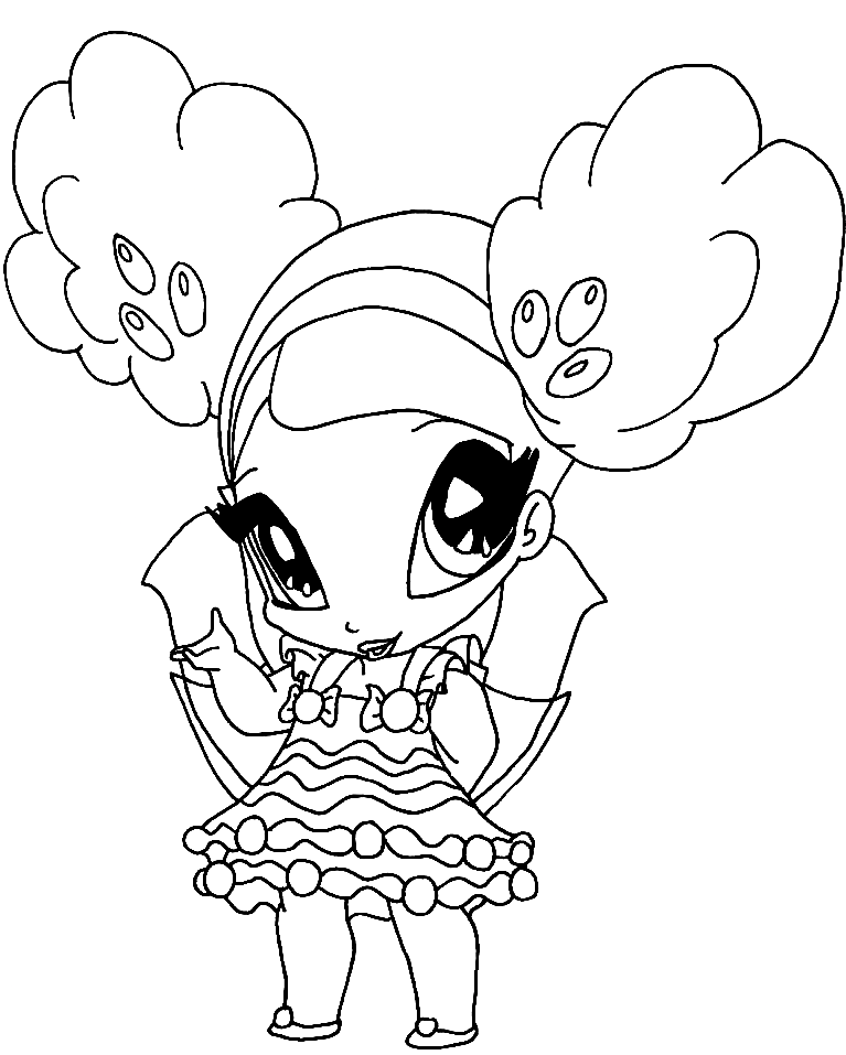 Winx Club Caramel Pixie Coloring Page