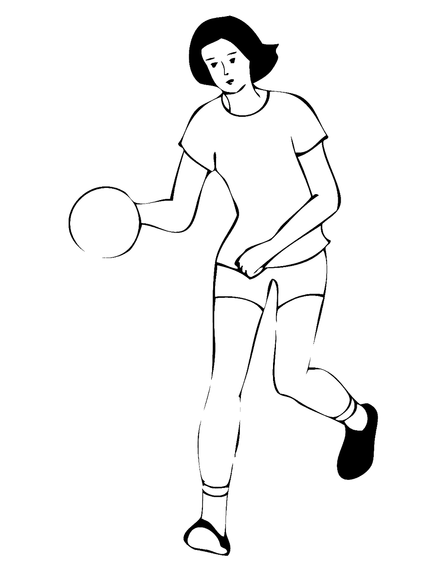 امرأة تلوين لاعب كرة اليد الصفحة