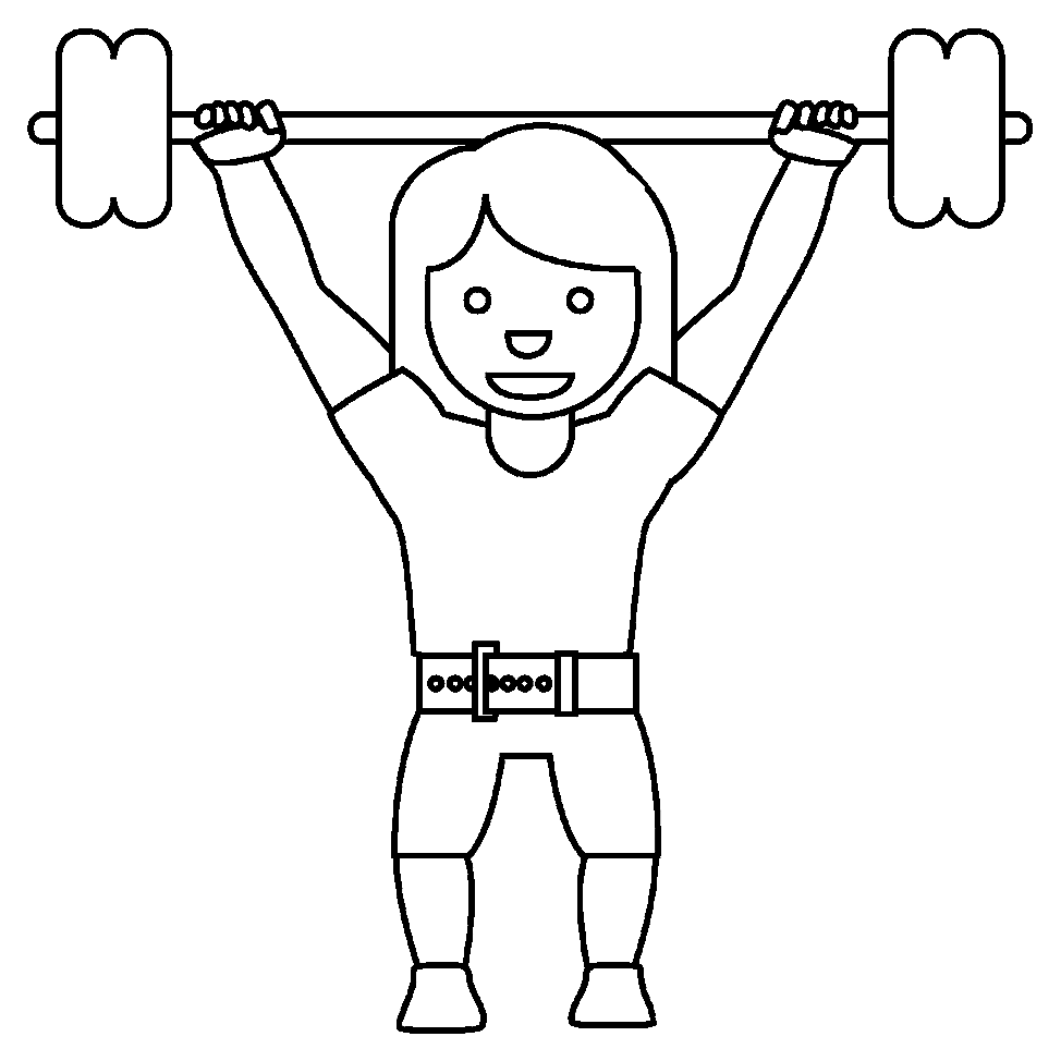Woman Lifting Weights Coloring Page