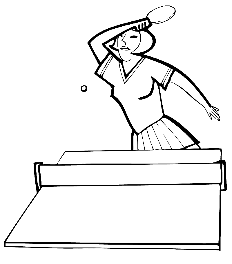 Vrouw speelt tafeltennis van Tafeltennis