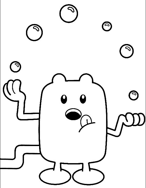 Раскраска Wubbzy жонглирует пузырями