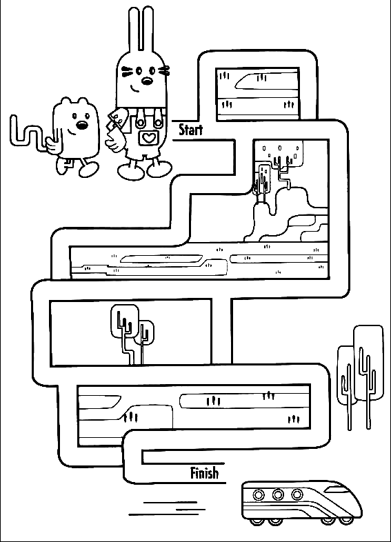 Wubbzy Maze Coloring Pages