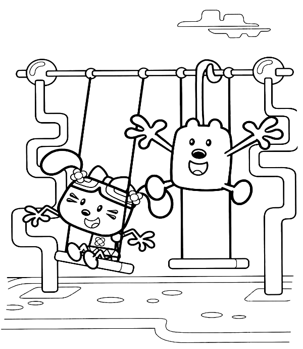 Wubbzy and Daizy Coloring Page