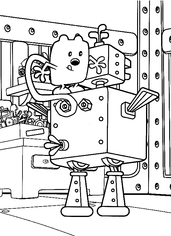 Wubbzy and Robot Coloring Page