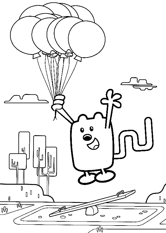 《Wow Wow Wubbzy》中的 Wubbzy 与气球