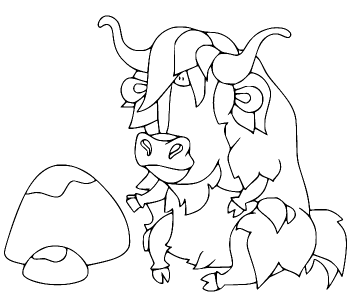 Yak Sits on the Ground Coloring Page