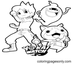 Desenhos para colorir do relógio Yo Kai