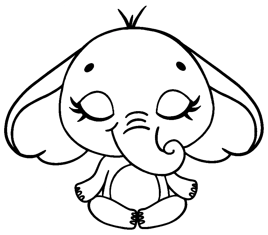 Yoga Elephant Coloring Page