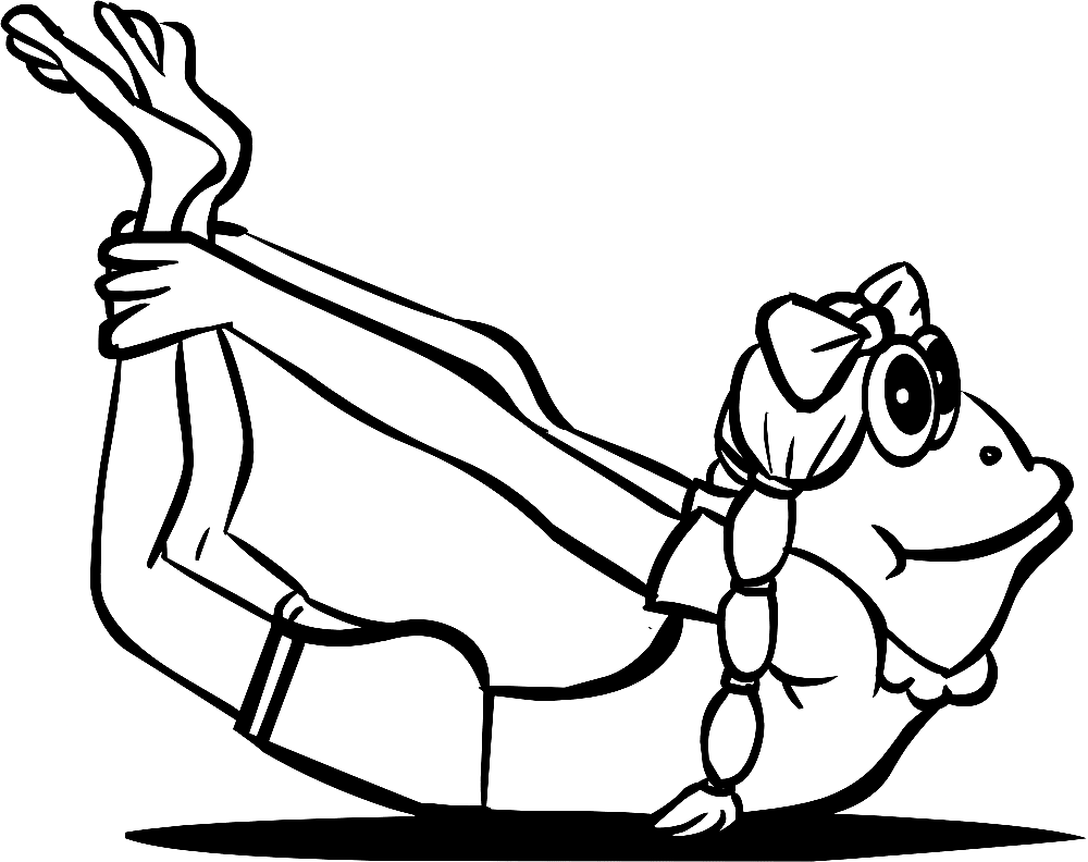 Yoga Frog Coloring Page