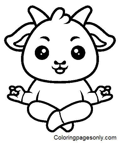 Yoga Goat Coloring Page
