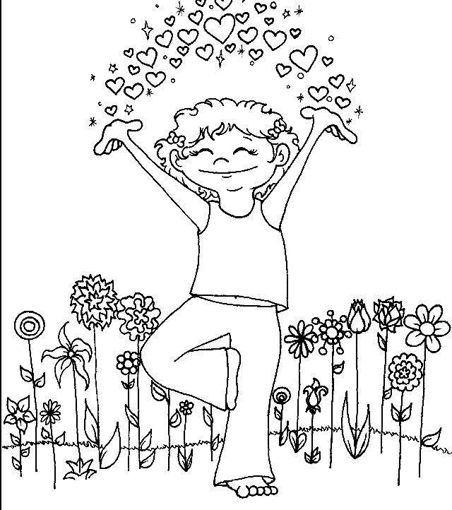 Yoga Pose Taking a Breath Coloring Page