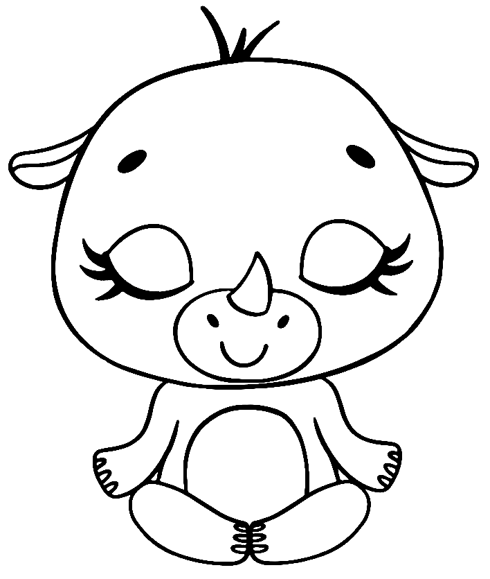 Yoga Rhino Coloring Pages