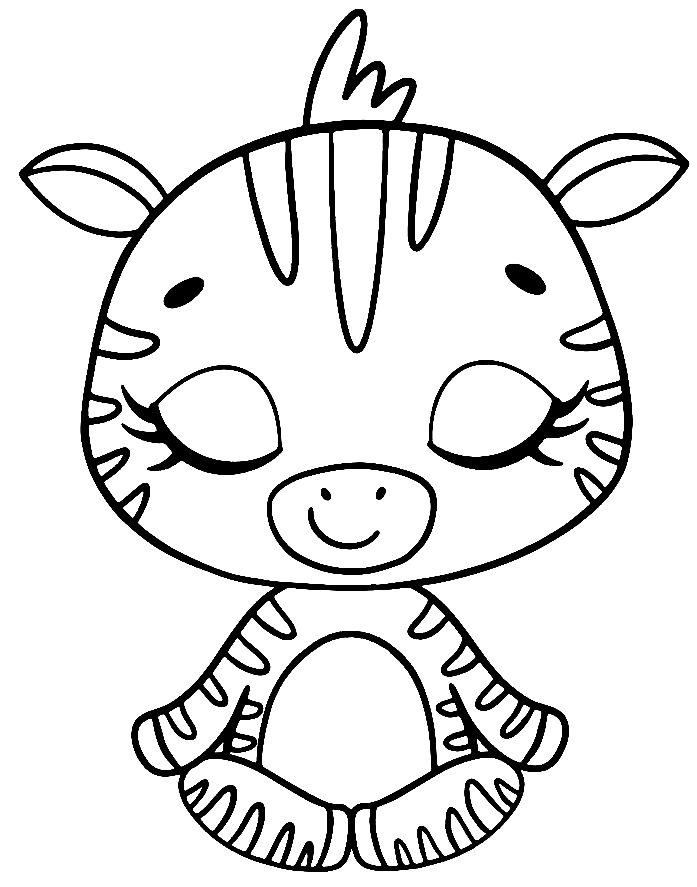 Yoga Zebra Coloring Pages