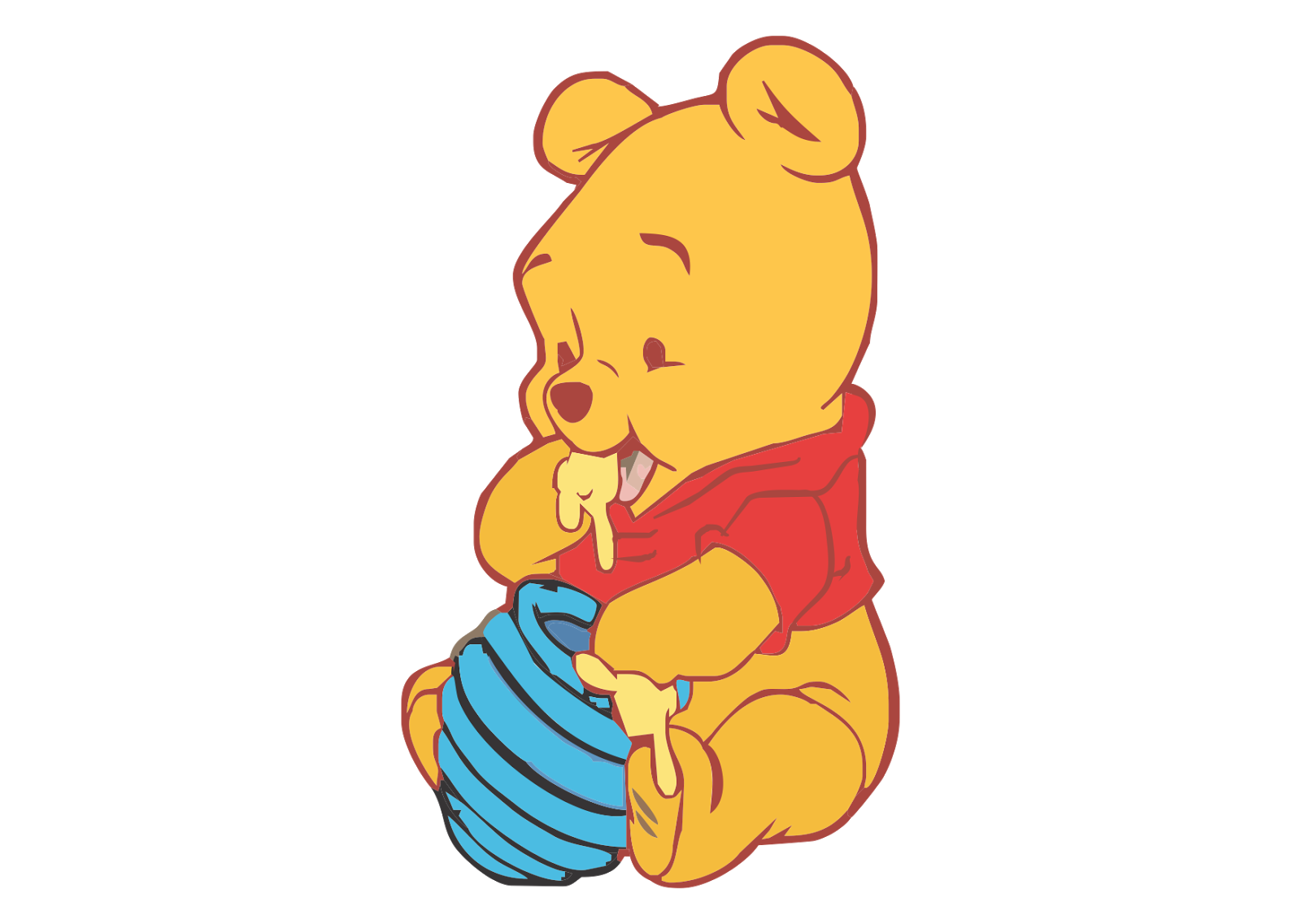 Funny cartoon characters and Winnie the Pooh coloring pages for children
