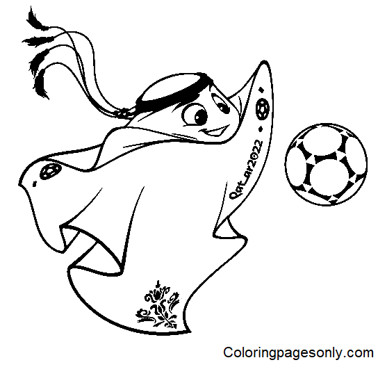 Kleurplaat mascotte FIFA Wereldbeker 2022