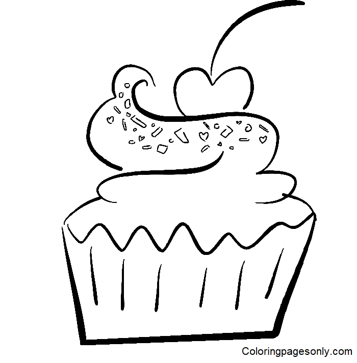 A Cupcake Coloring Page