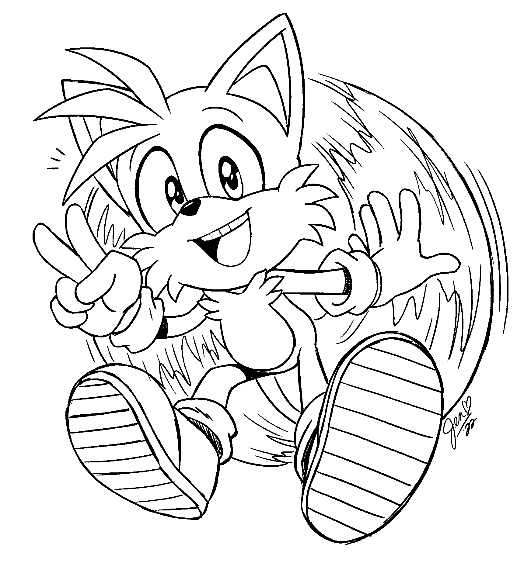 Desenhos de Miles Tails para Colorir