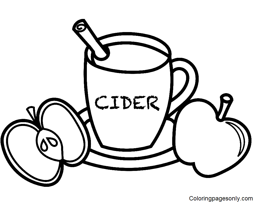 Apple Cider Coloring Page